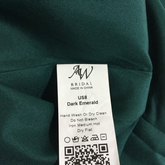 AW BRIDAL 8 M Emerald green beaded long sleeve mother of the bride dress NEW 0B8 - Picture 8 of 8